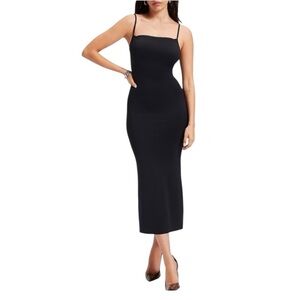 Good American Black Midi Dress size 2